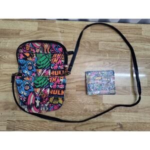 Marvel Canvas Crossbody Purse Wallet-Captain America -Hulk-Ironman-Spiderman